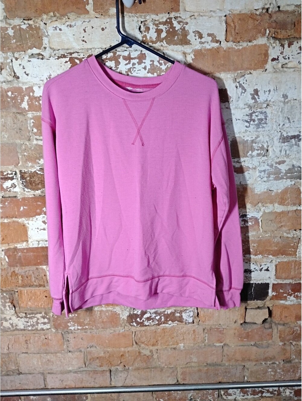 pink crewneck sweater